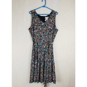 NWT NorthStyle Blue Floral Midi Dress Size L Cottagecore Gardengirl Vacation